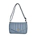 Crossbody Bag with Flap and Top Zip Closure - Blue