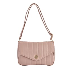 Crossbody Bag with Flap and Top Zip Closure - Blue