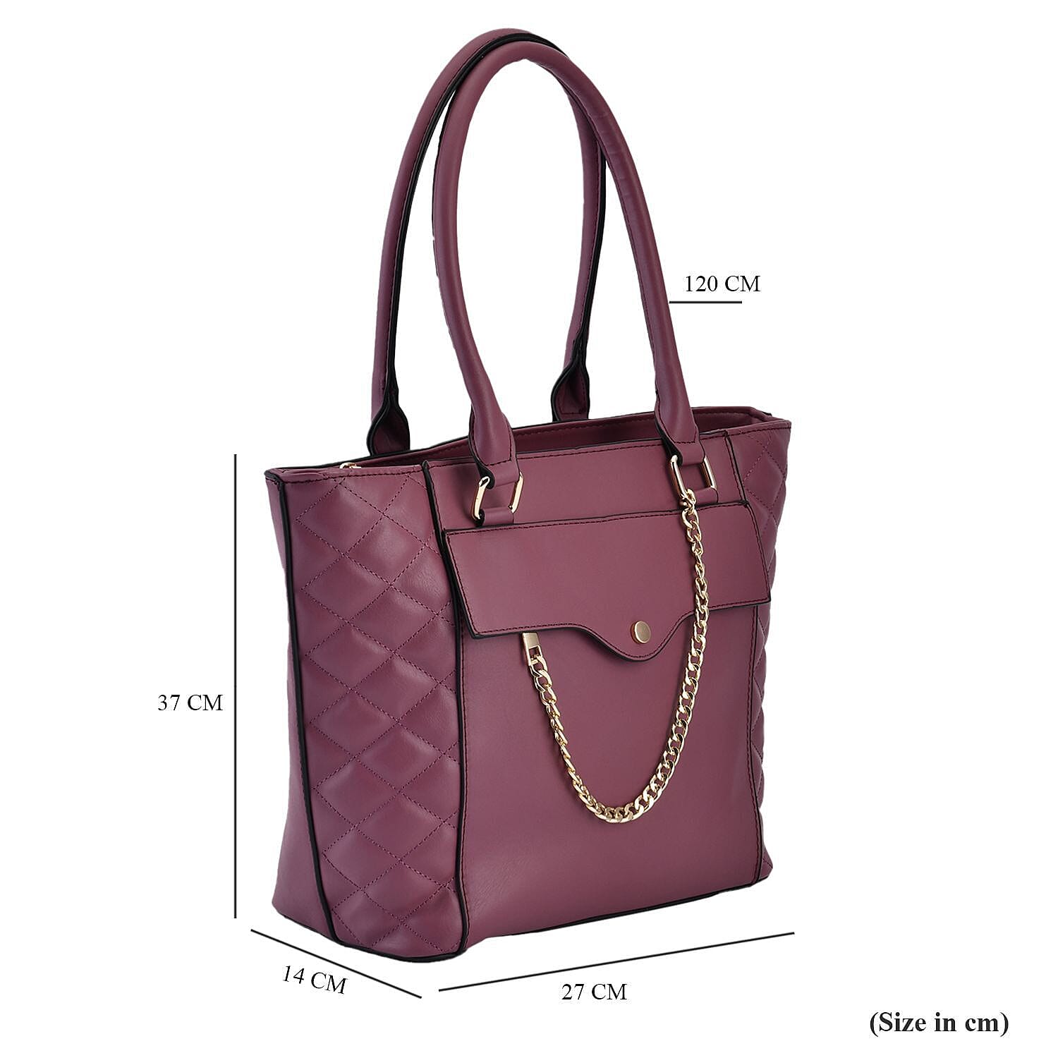 Crossbody Bag with Shoulder Strap (Size 37x27x14 Cm) - Purple