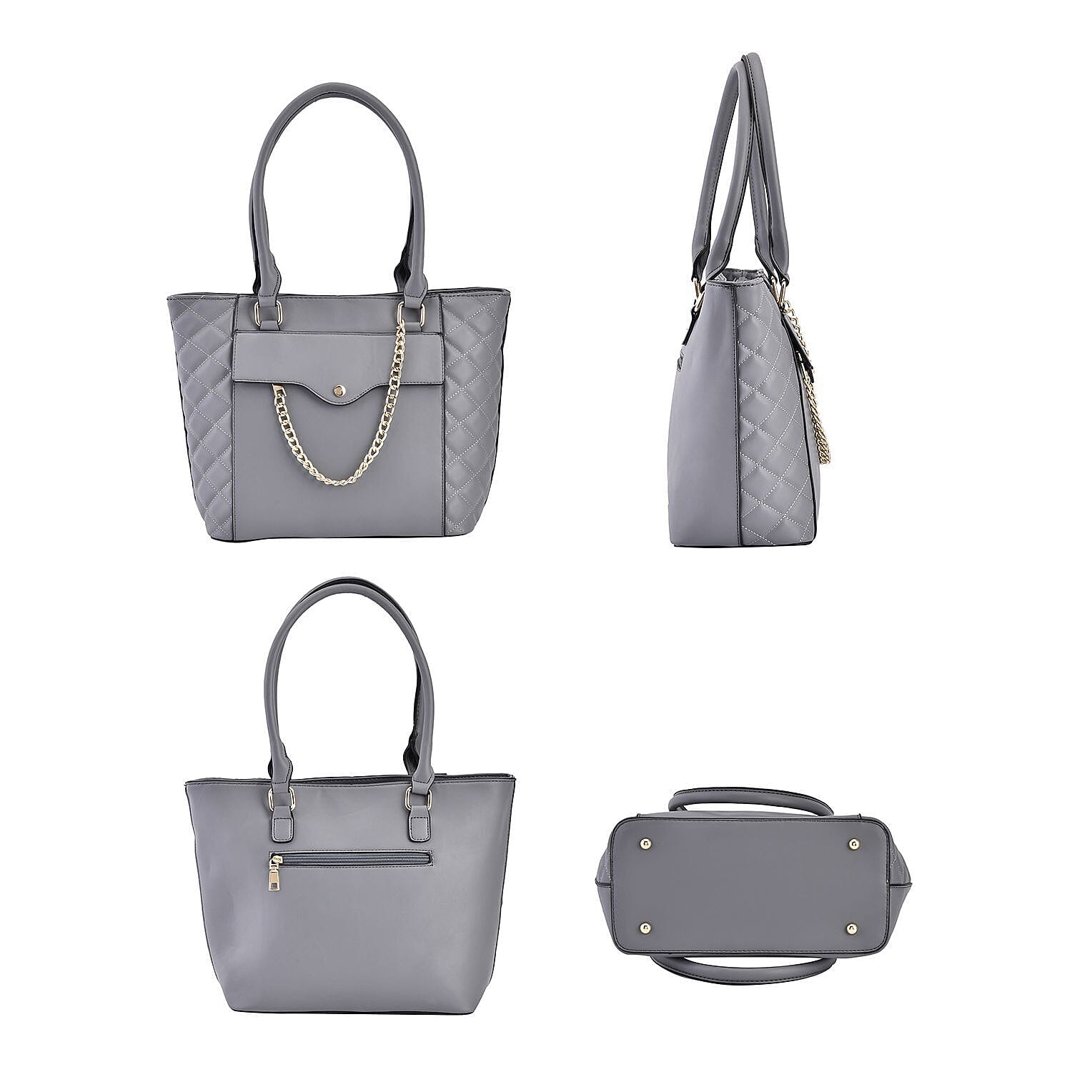 Crossbody Bag with Shoulder Strap (Size 37x27x14 Cm) - Grey