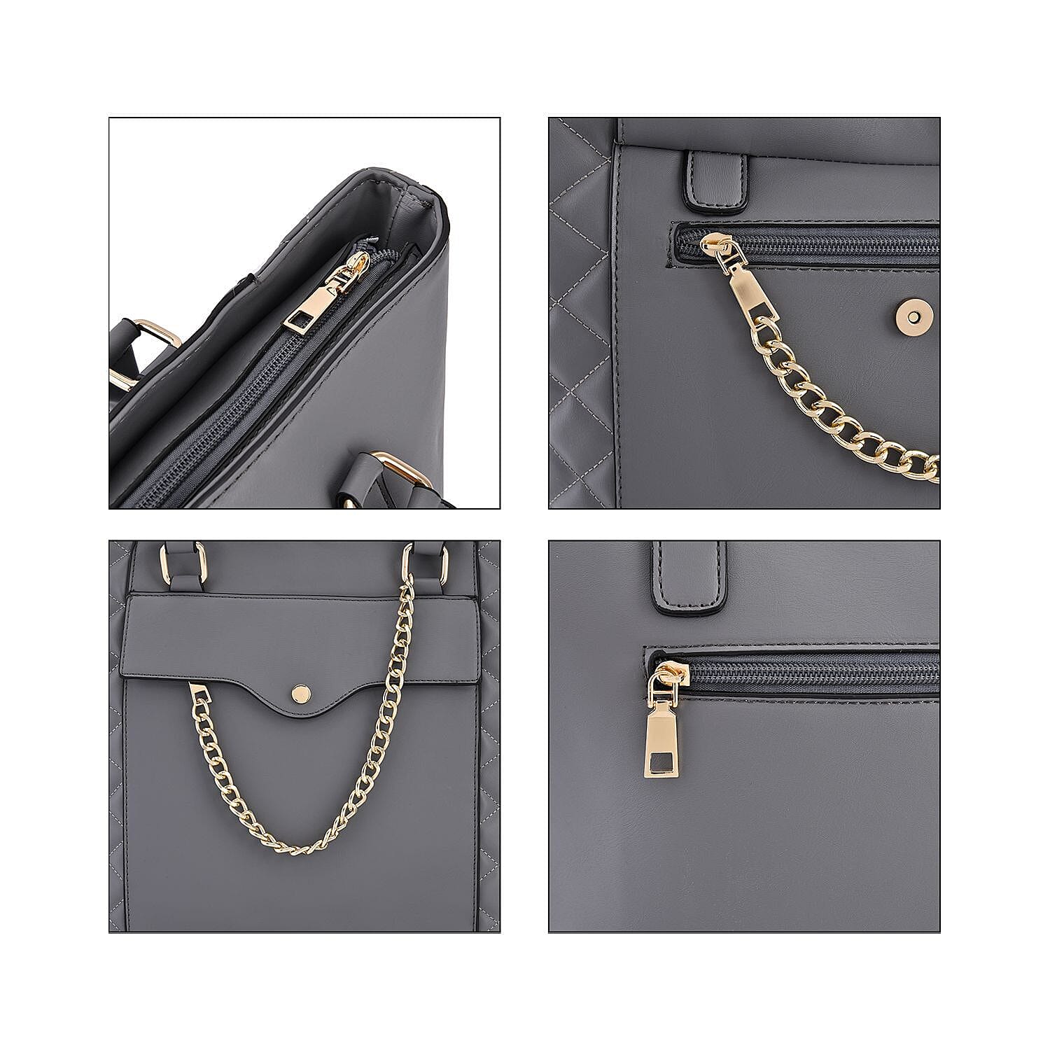 Crossbody Bag with Shoulder Strap (Size 37x27x14 Cm) - Grey