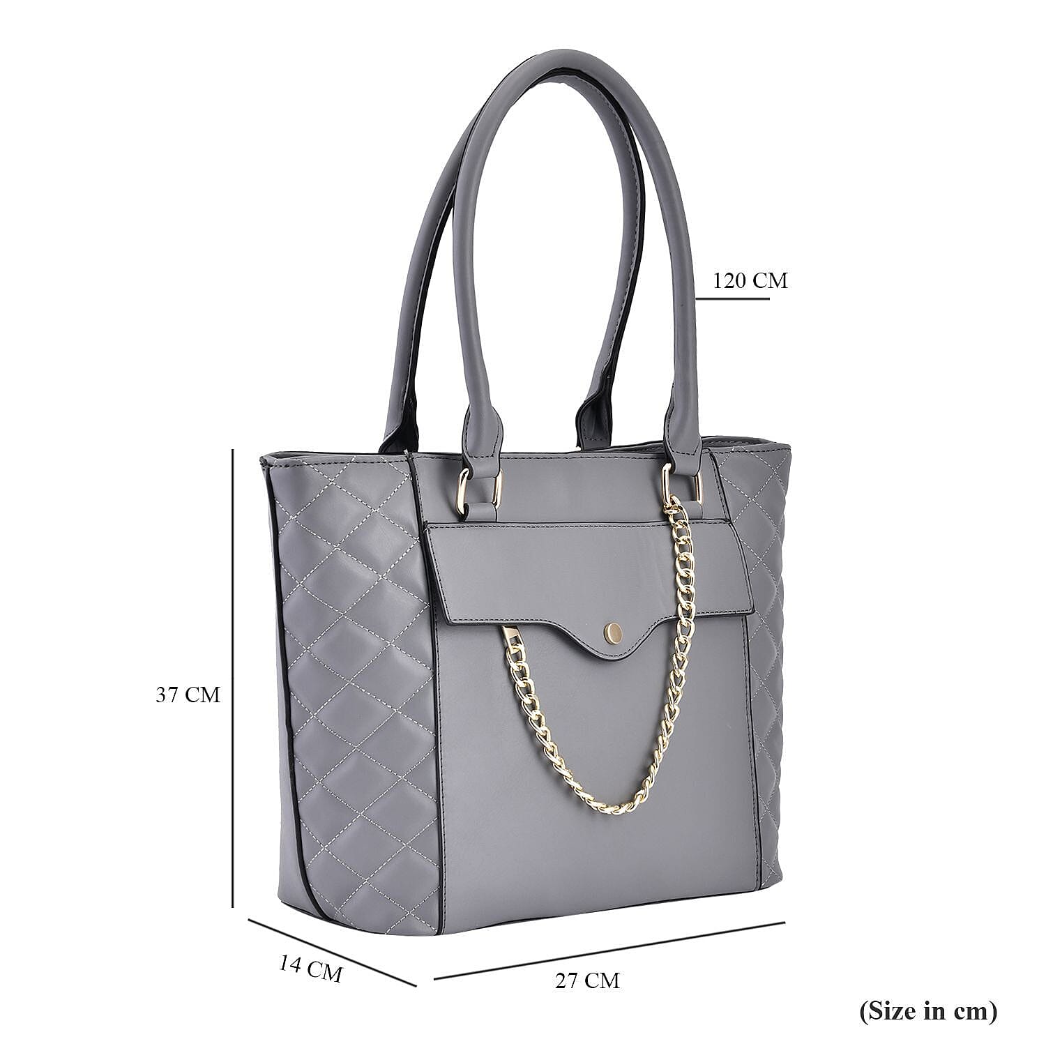 Crossbody Bag with Shoulder Strap (Size 37x27x14 Cm) - Grey