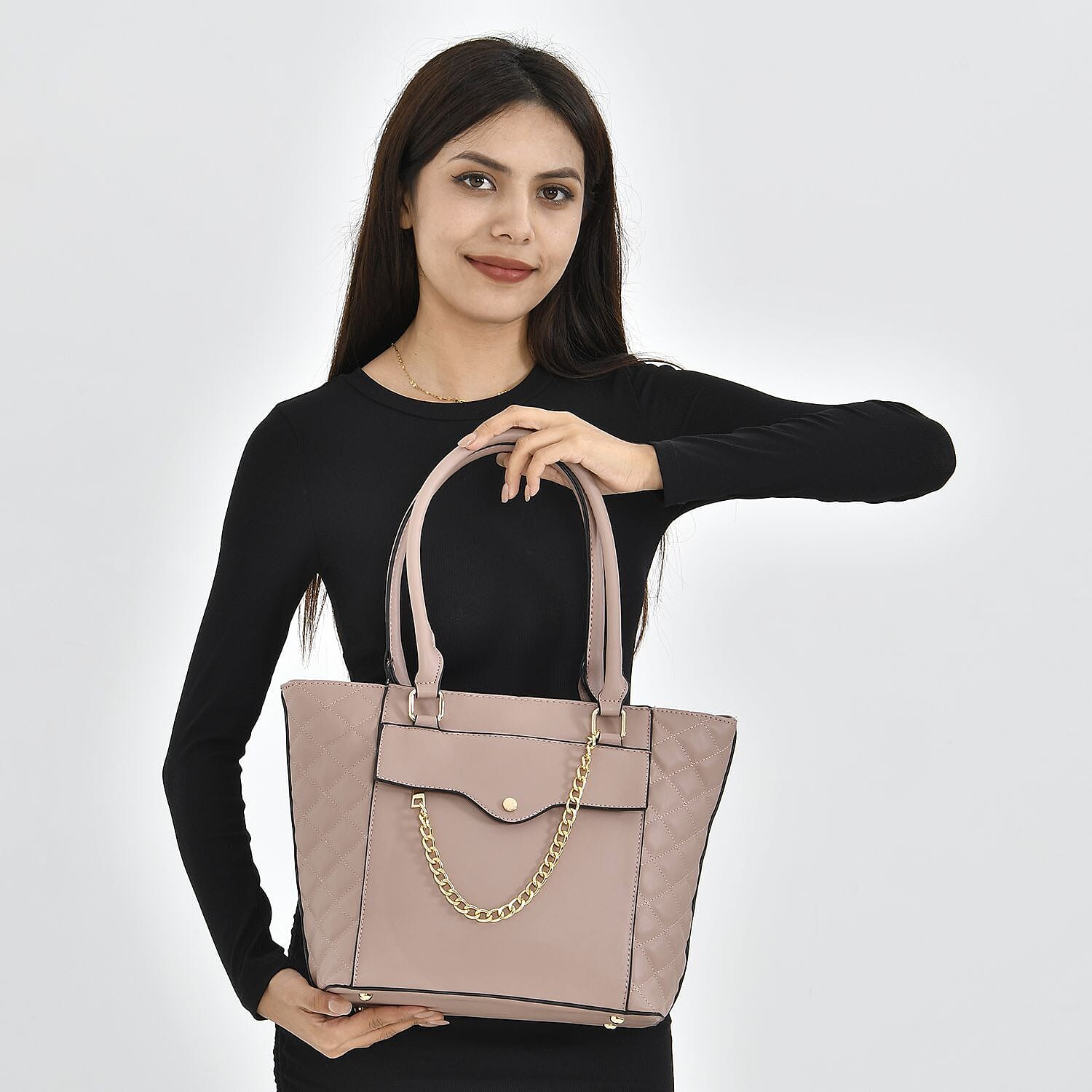 Crossbody Bag with Shoulder Strap (Size 37x27x14 Cm) - Pink