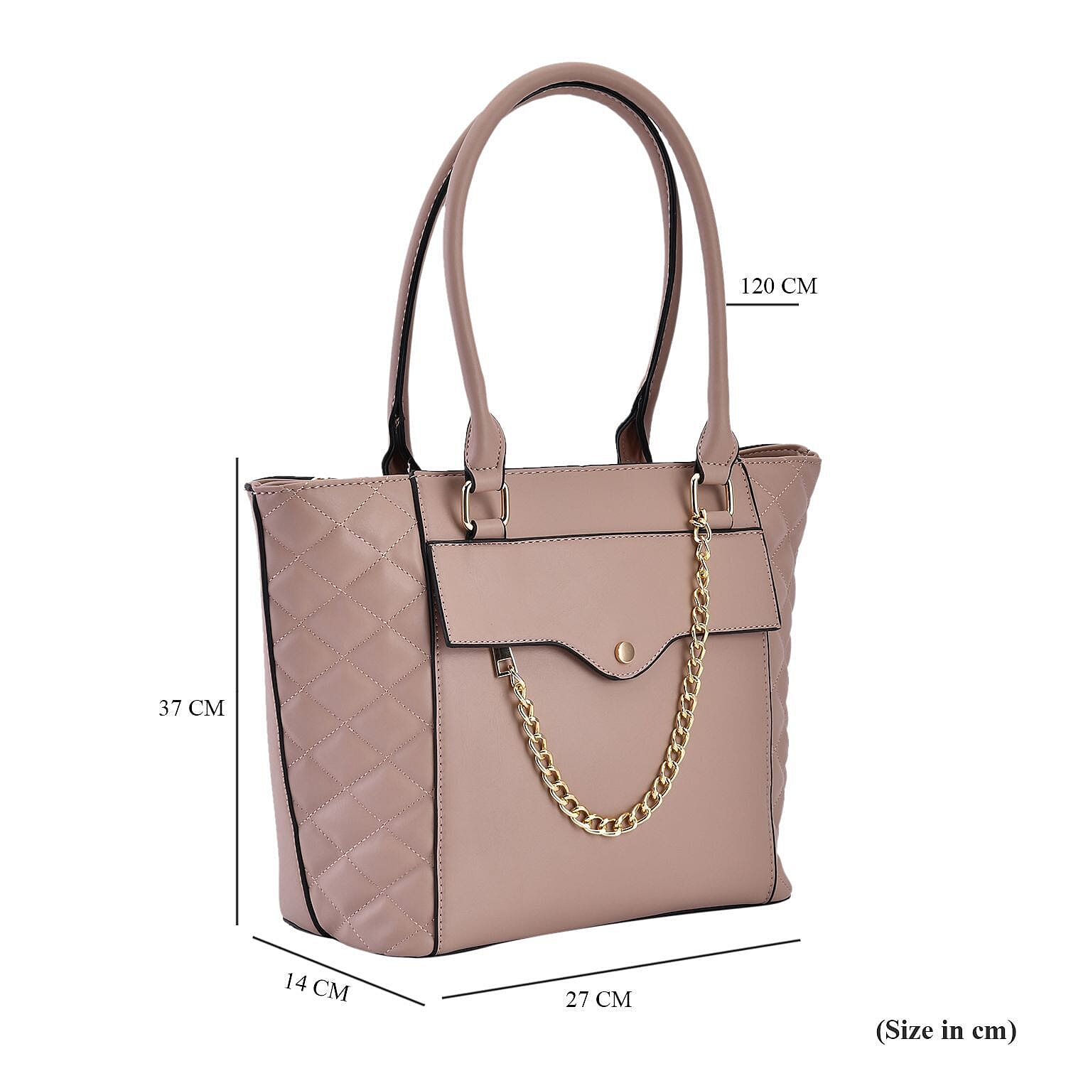 Crossbody Bag with Shoulder Strap (Size 37x27x14 Cm) - Pink