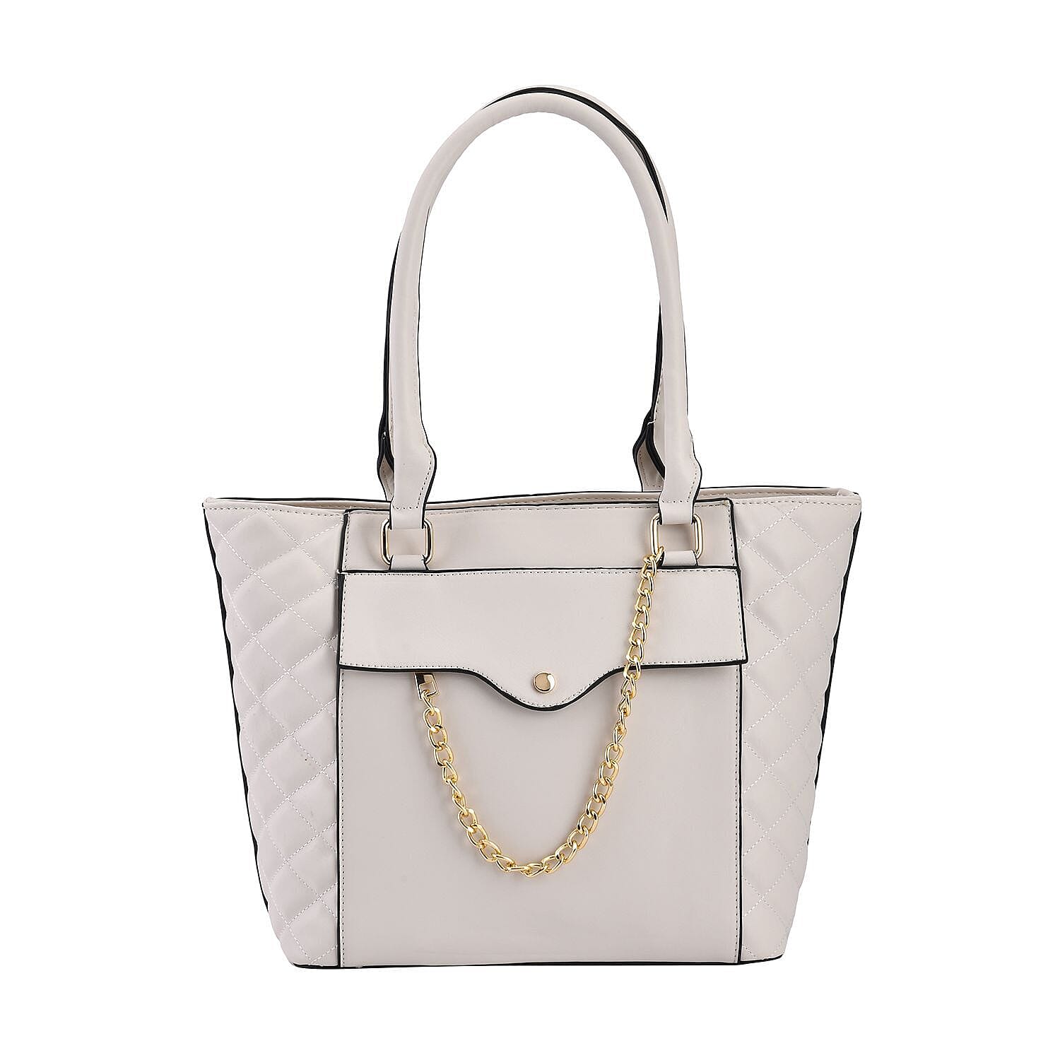 Crossbody Bag with Shoulder Strap (Size 37x27x14 Cm) - Cream