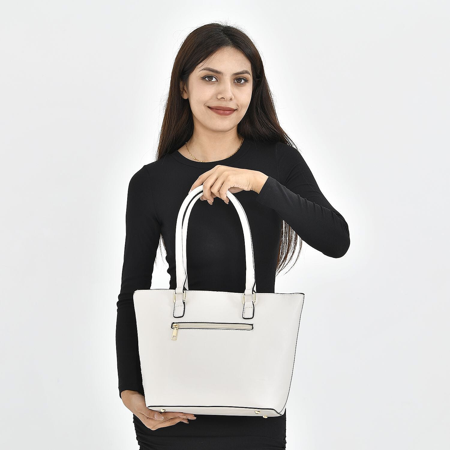 Crossbody Bag with Shoulder Strap (Size 37x27x14 Cm) - Cream