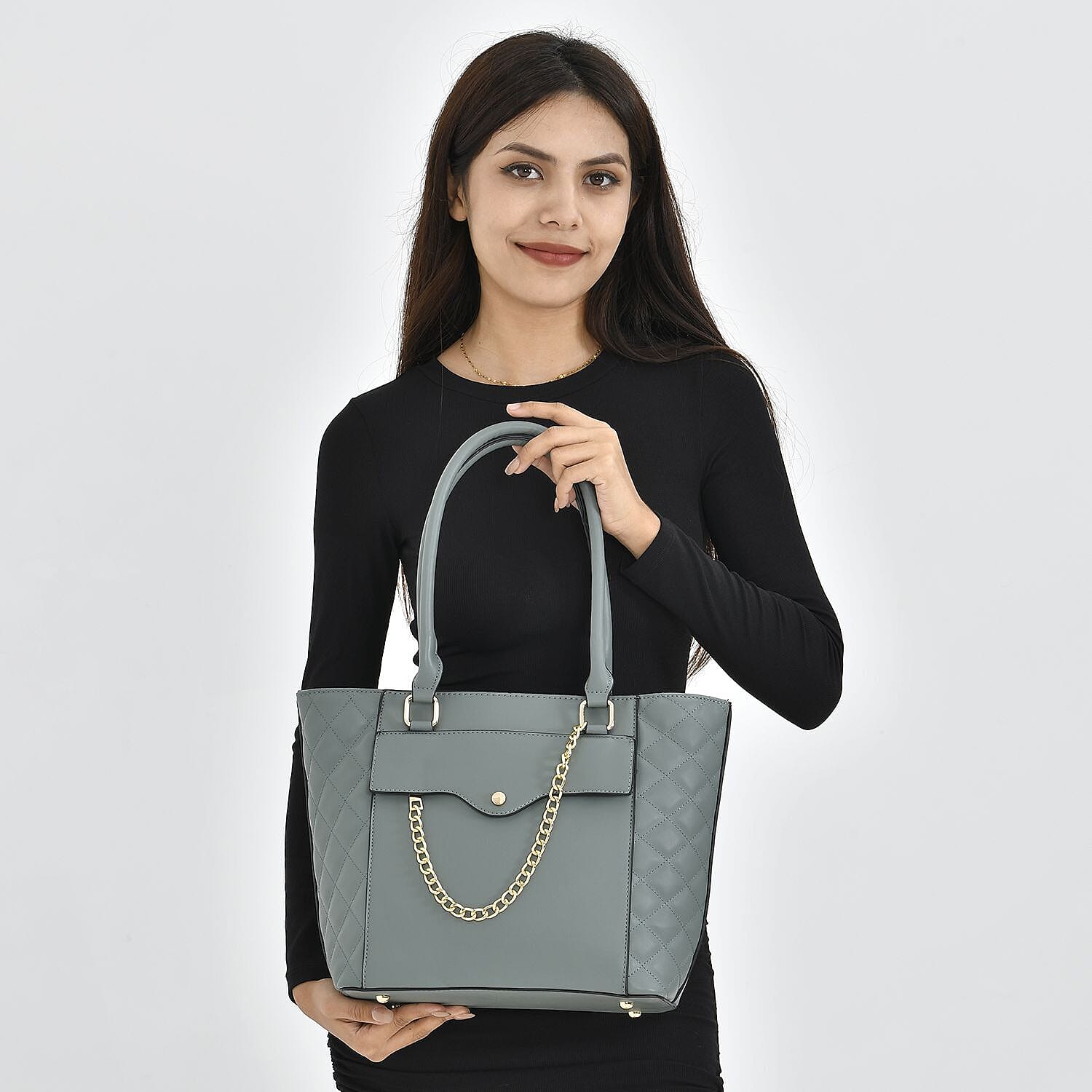 Crossbody Bag with Shoulder Strap (Size 37x27x14 Cm) - Green