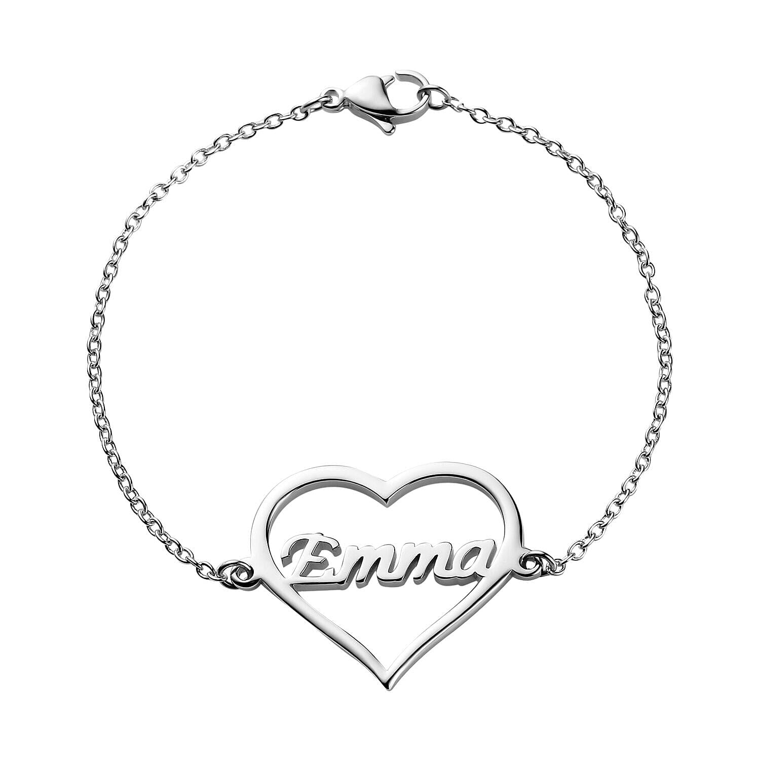 Platinum Overlay Sterling Silver Bracelet (Size - 7.25) with Lobster Clasp