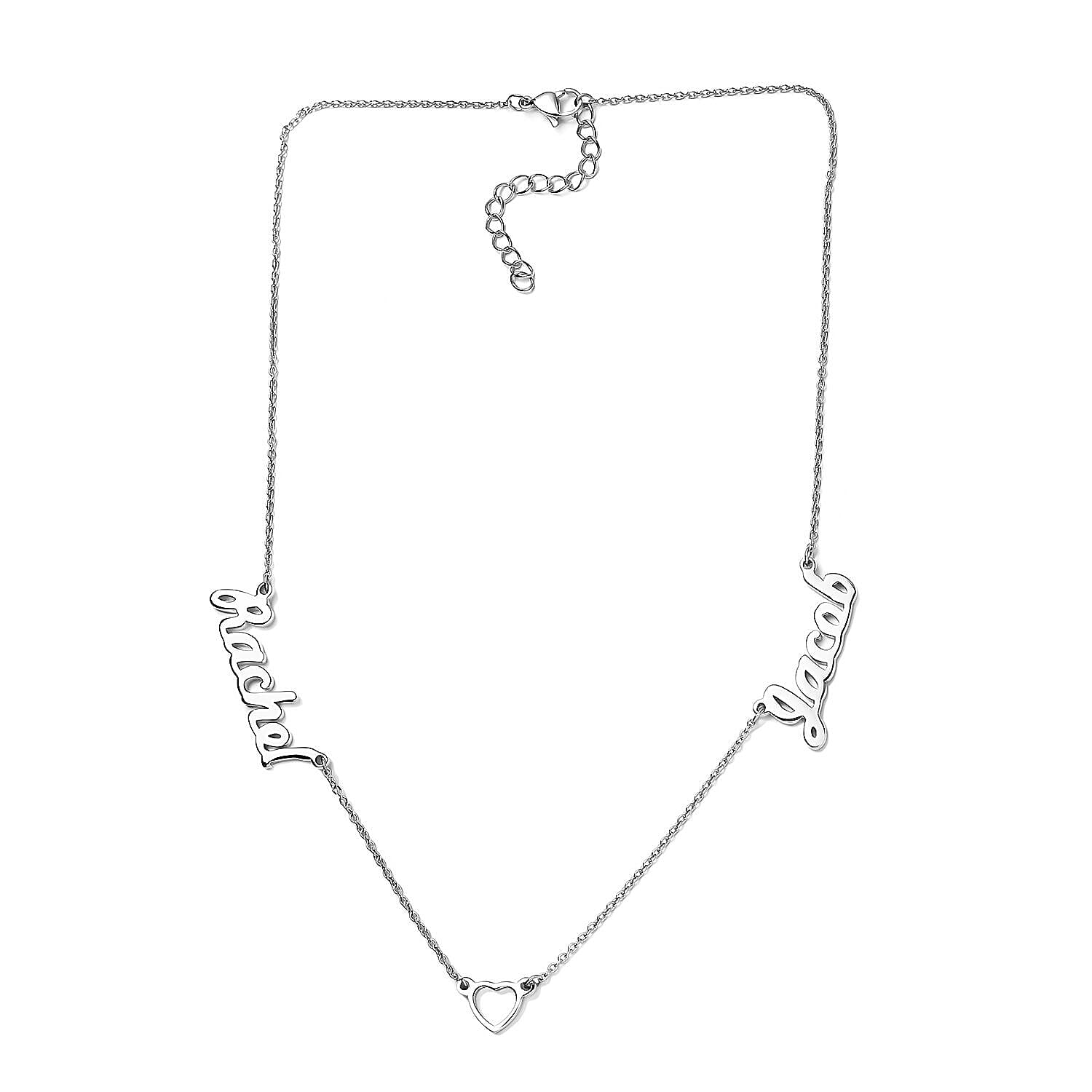 Platinum Overlay Sterling Silver Fancy Necklace (Size - 20),  Silver Wt. 9.7 Gms