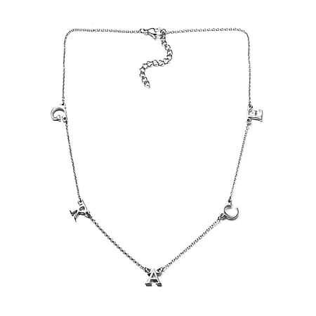 Platinum Overlay Sterling Silver Necklace (Size 20) with Lobster Clasp