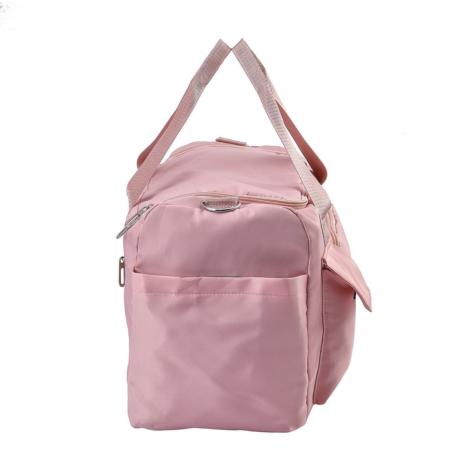 Nylon Solid Travel Bag with Shoulde Strap and Handle Drop (Size 45x26x18 cm) - Blue