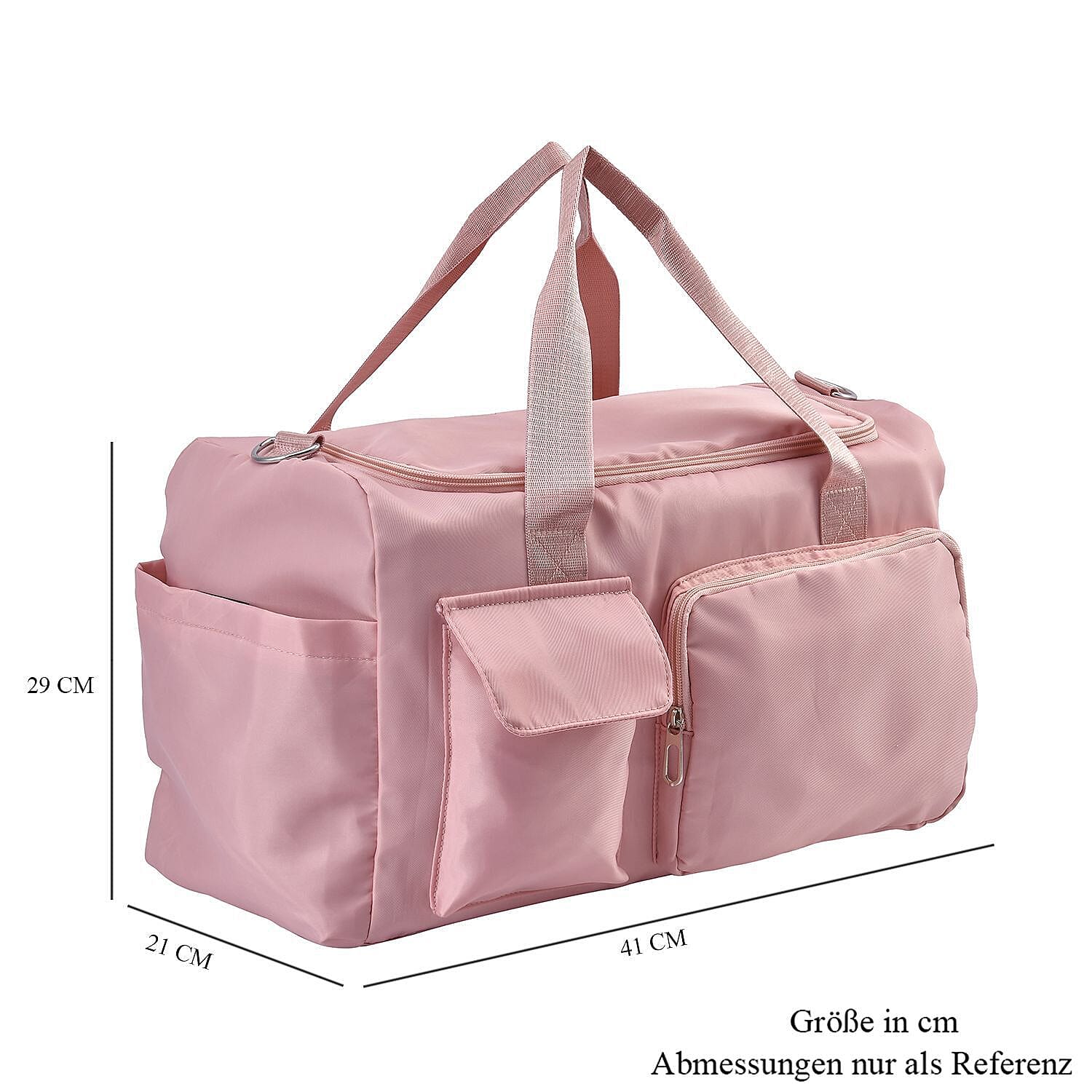 Nylon Solid Travel Bag with Shoulde Strap and Handle Drop (Size 45x26x18 cm) - Blue