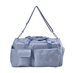 Nylon Solid Travel Bag with Shoulde Strap and Handle Drop (Size 45x26x18 cm) - Blue
