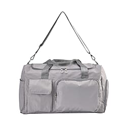 Nylon Solid Travel Bag with Shoulde Strap and Handle Drop (Size 45x26x18 cm) - Blue