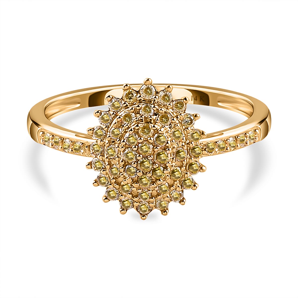 14K Yellow Gold SGL Certified Natural Yellow Diamond (SI-I1) Ring 0.50 Ct.