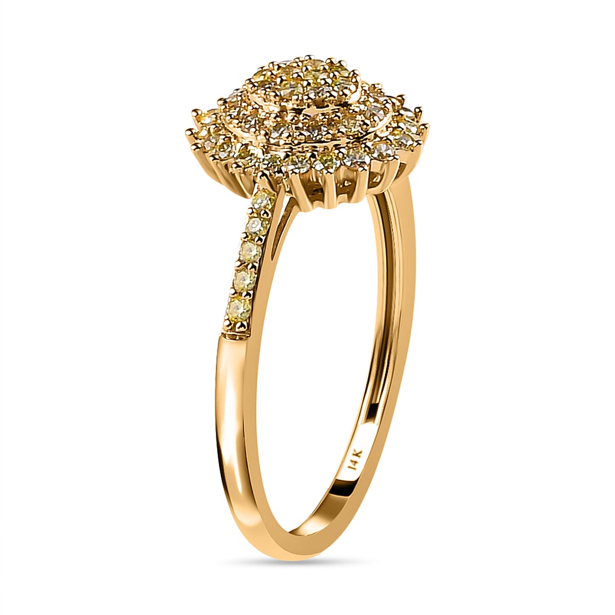 14K Yellow Gold SGL Certified Natural Yellow Diamond (SI-I1) Ring 0.50 Ct.