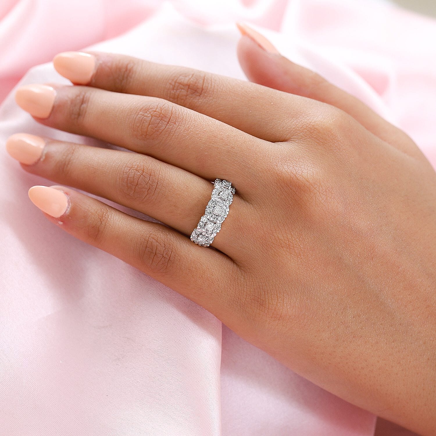 NY Close Out Deal - 14K Yellow Gold Diamond (I1-I2-G-H) Floral Ring 1.00 Ct.