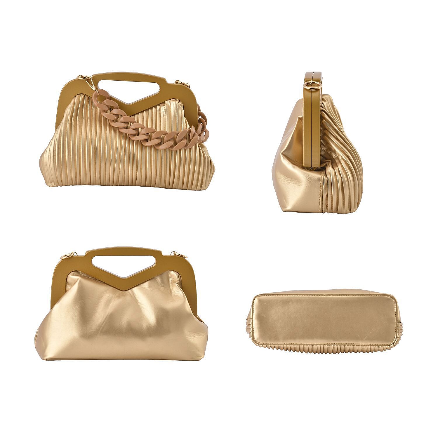 Chic Silhouette Shoulder Bag - Champagne