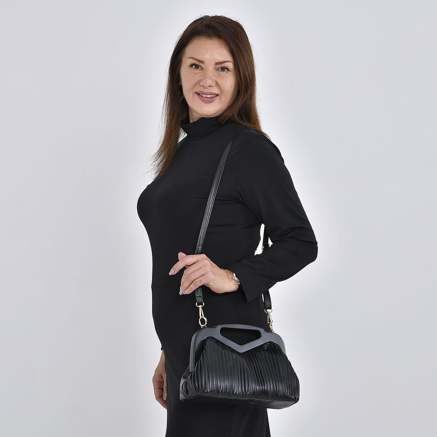 Chic Silhouette Shoulder Bag - Black