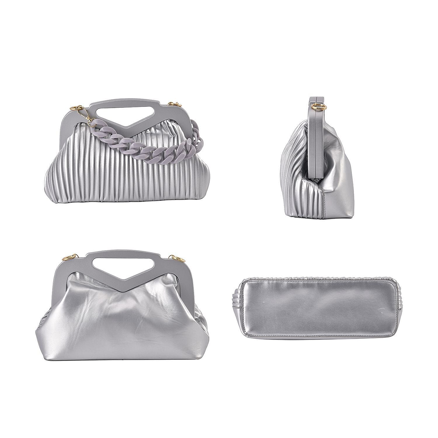 Chic Silhouette Shoulder Bag - Silver