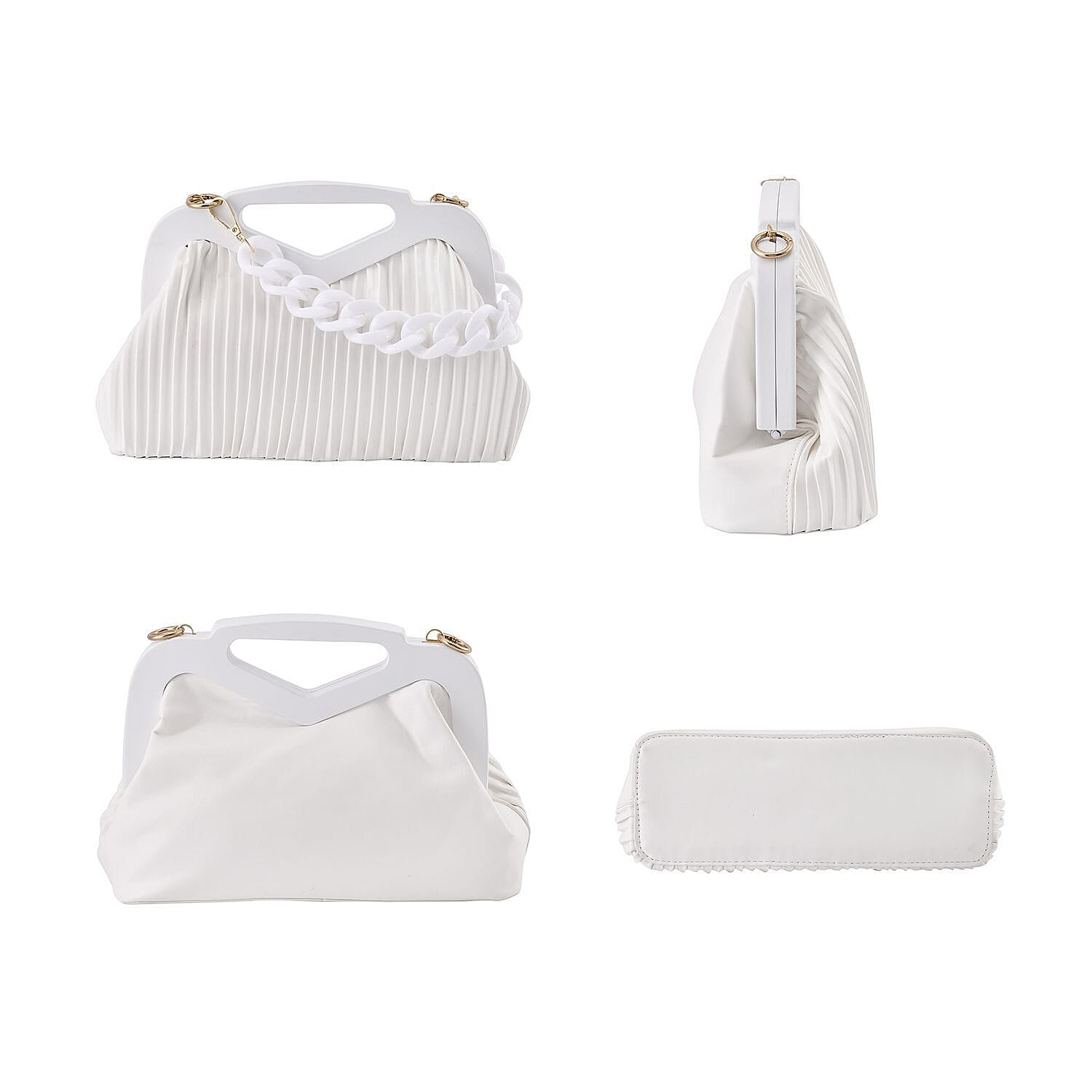 Canton Fair CloseOut Chic Silhouette Shoulder Bag - White