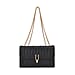 Genuine Leather Sholuder Bag with Chain Strap -Purple