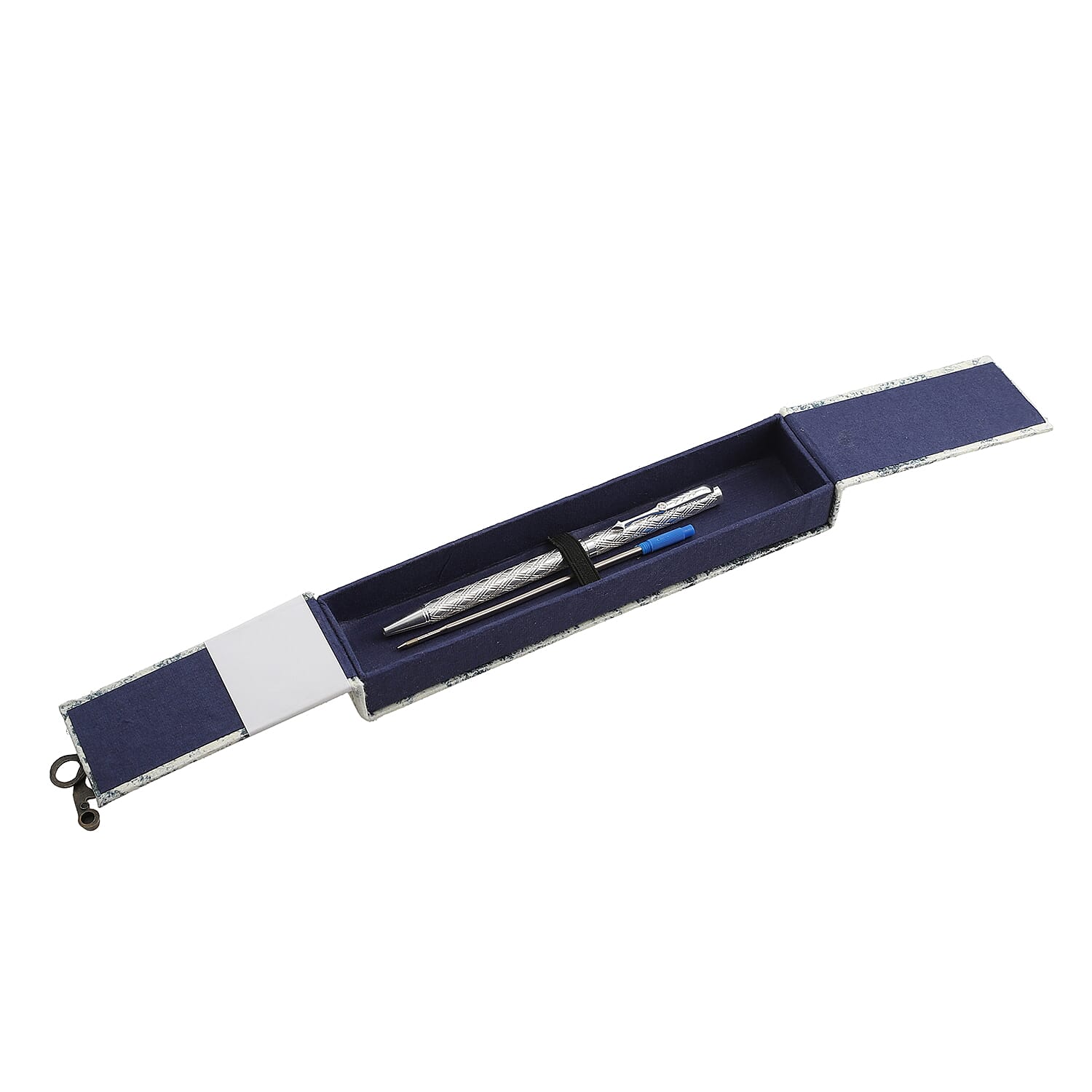 925 Sterling Silver Pen with Moissanite (RD 3MM) - 1 Extra Refill, Silver Wt.12 Gms Approx