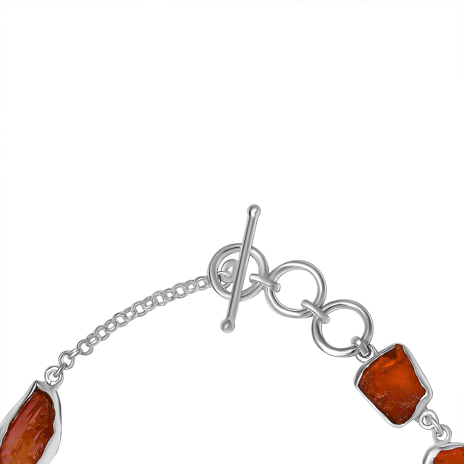 Free Form Fire Opal Bracelet (Size - 7.5) in Sterling Silver 21.500 Ct, Silver Wt. 8.01 Gms