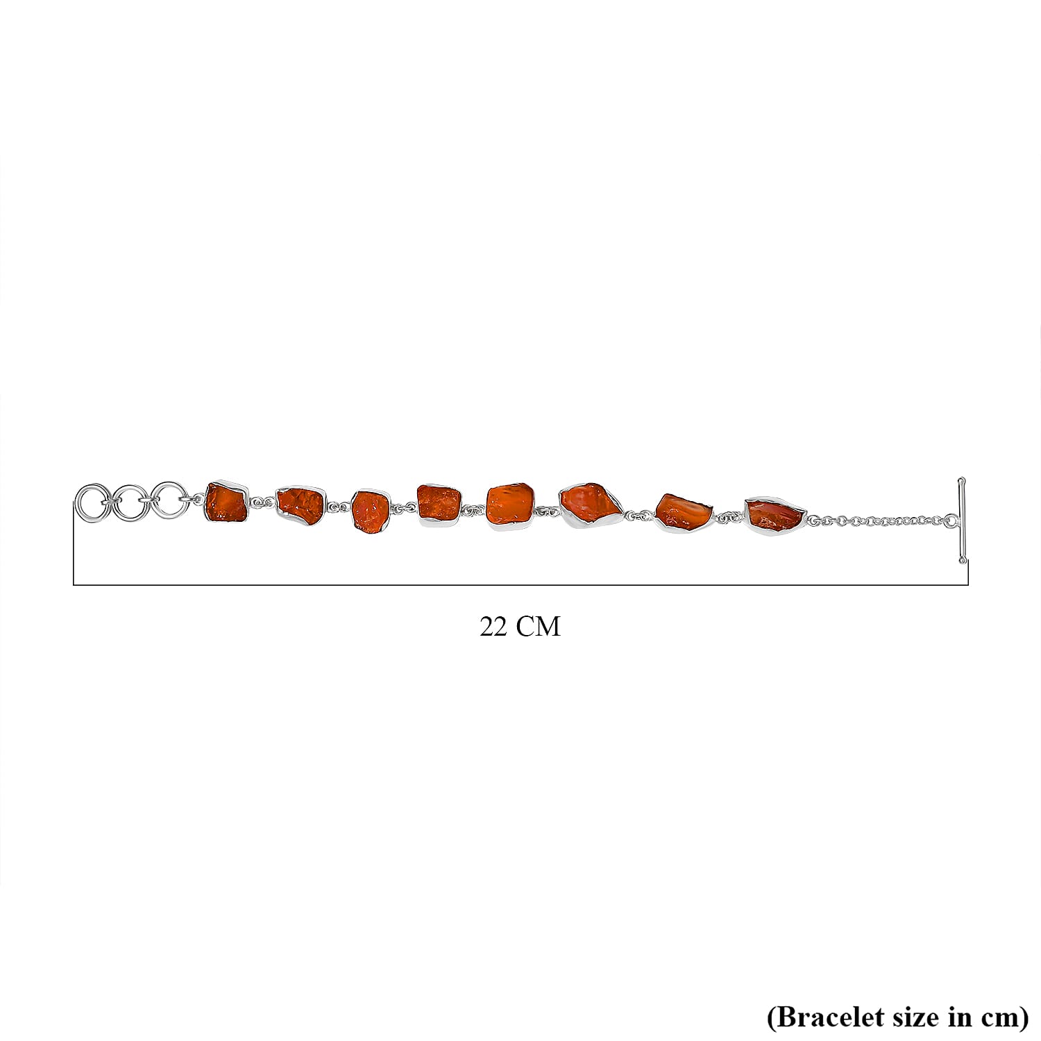 Free Form Fire Opal Bracelet (Size - 7.5) in Sterling Silver 21.500 Ct, Silver Wt. 8.01 Gms