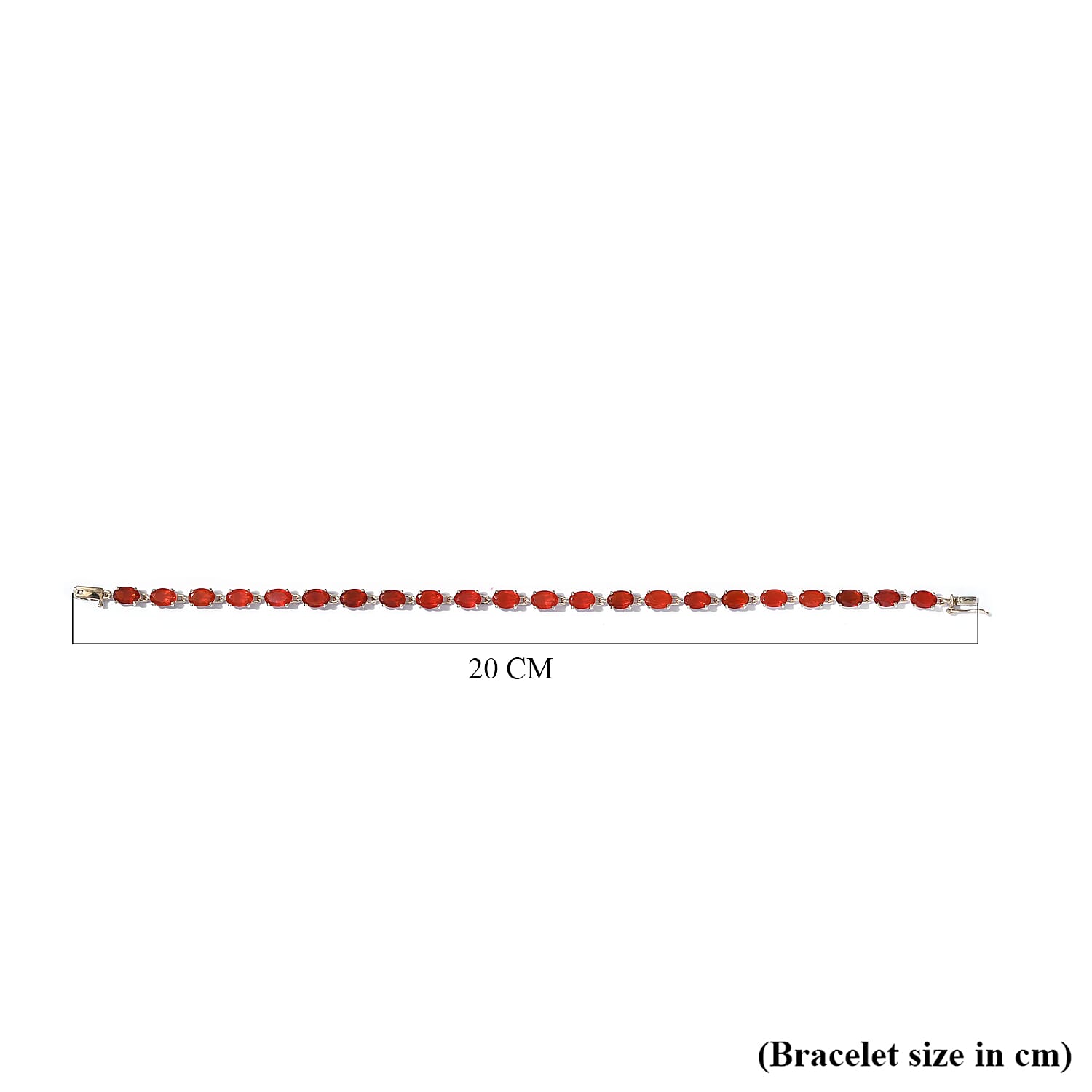 9K Yellow Gold Salamanca Fire Opal Bracelet (Size 7.5) 6.40 Ct