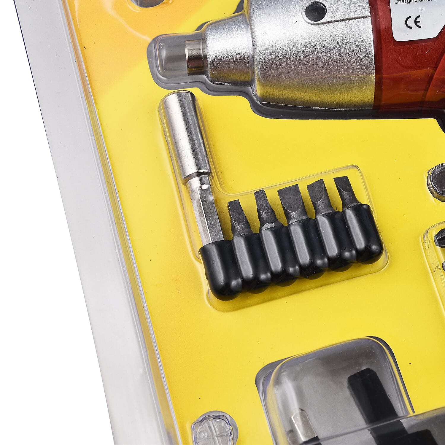 Electric Rechargeable Cordless Screwdriver Kit with Charger and Bits- Red