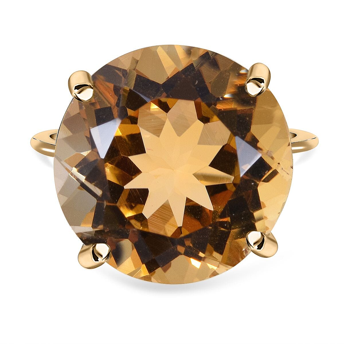 Citrine Solitaire , 10k selling Gold Ring