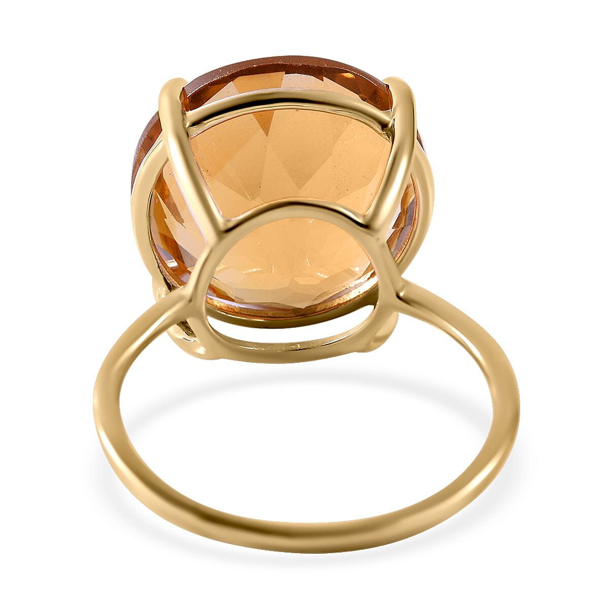9K Yellow Gold AAA Citrine Solitaire Ring 10.00 Ct.