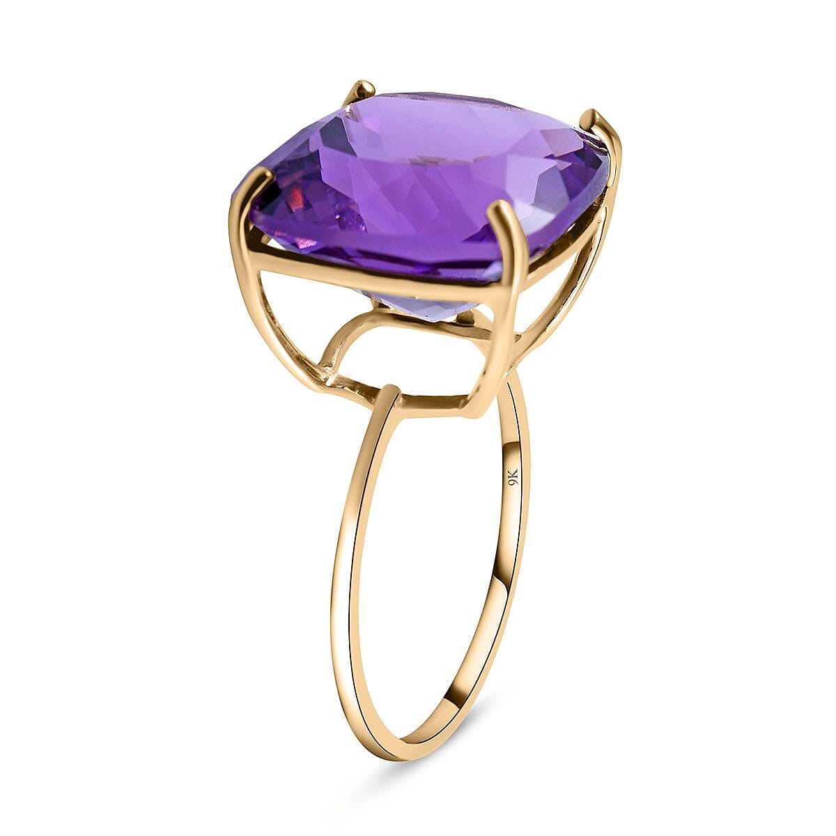 9K Yellow Gold Amethyst Ring 10.00 Ct.