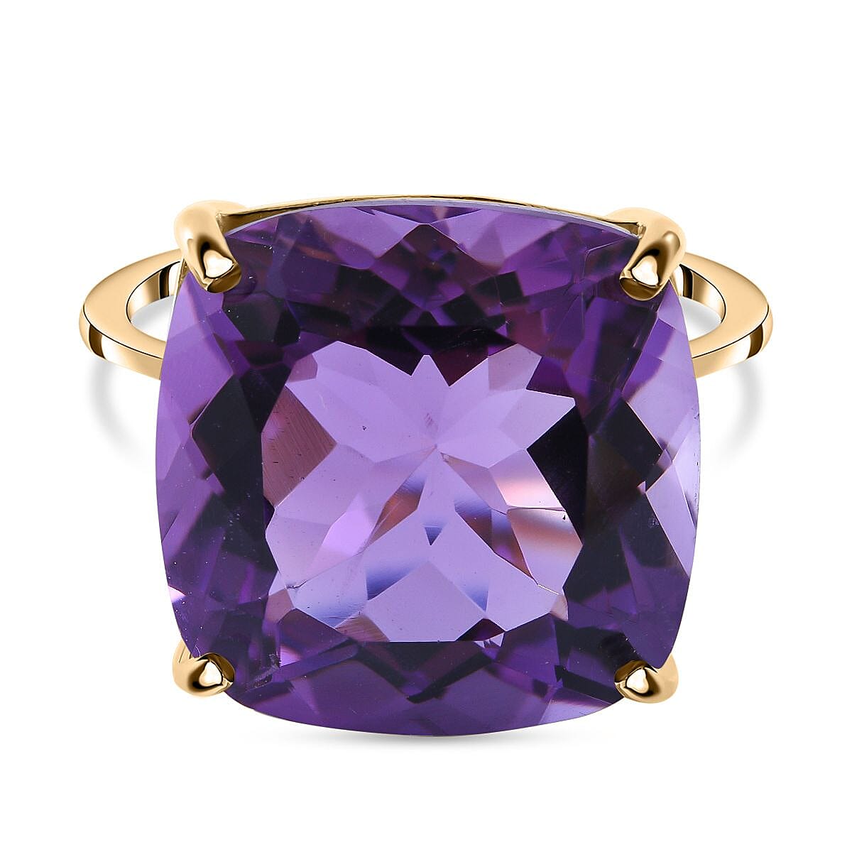 9K Yellow Gold Amethyst Ring 10.00 Ct.