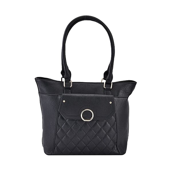 Elegant Tote Bag with Hand Drop Brown 1663109550 TJC