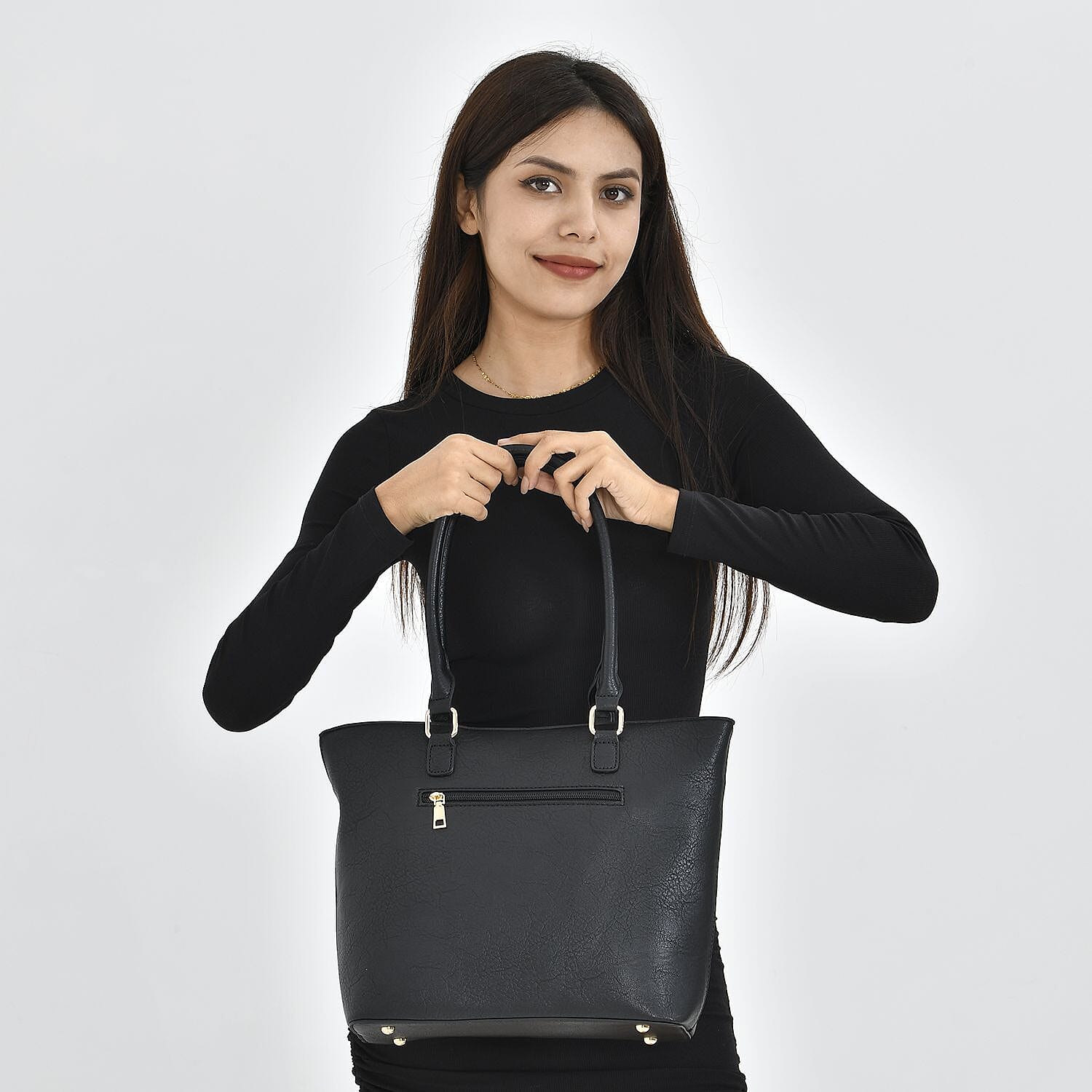 Crossbody Bag with Hand Drop - Grey