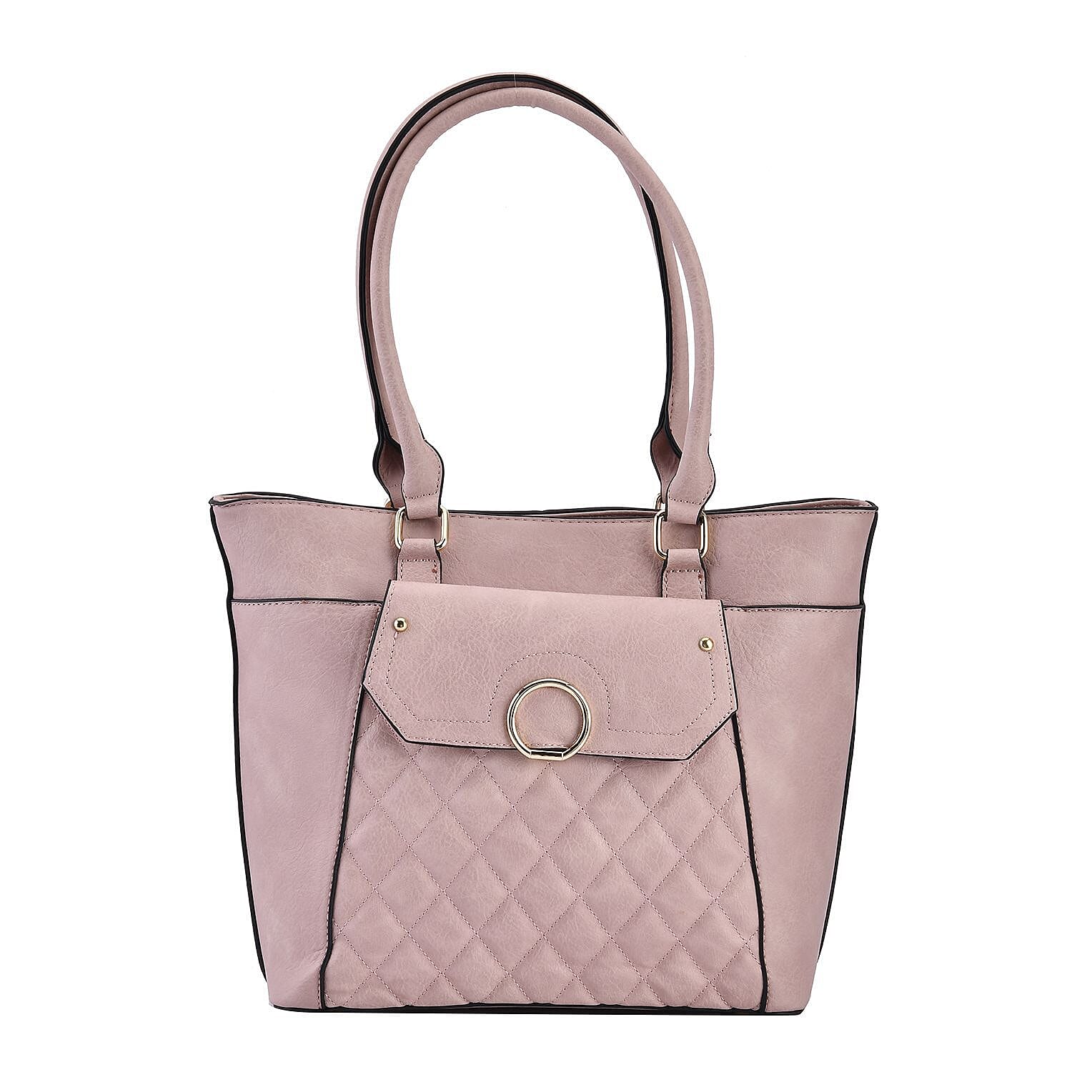 Elegant Tote Bag with Handle Drop - Pink