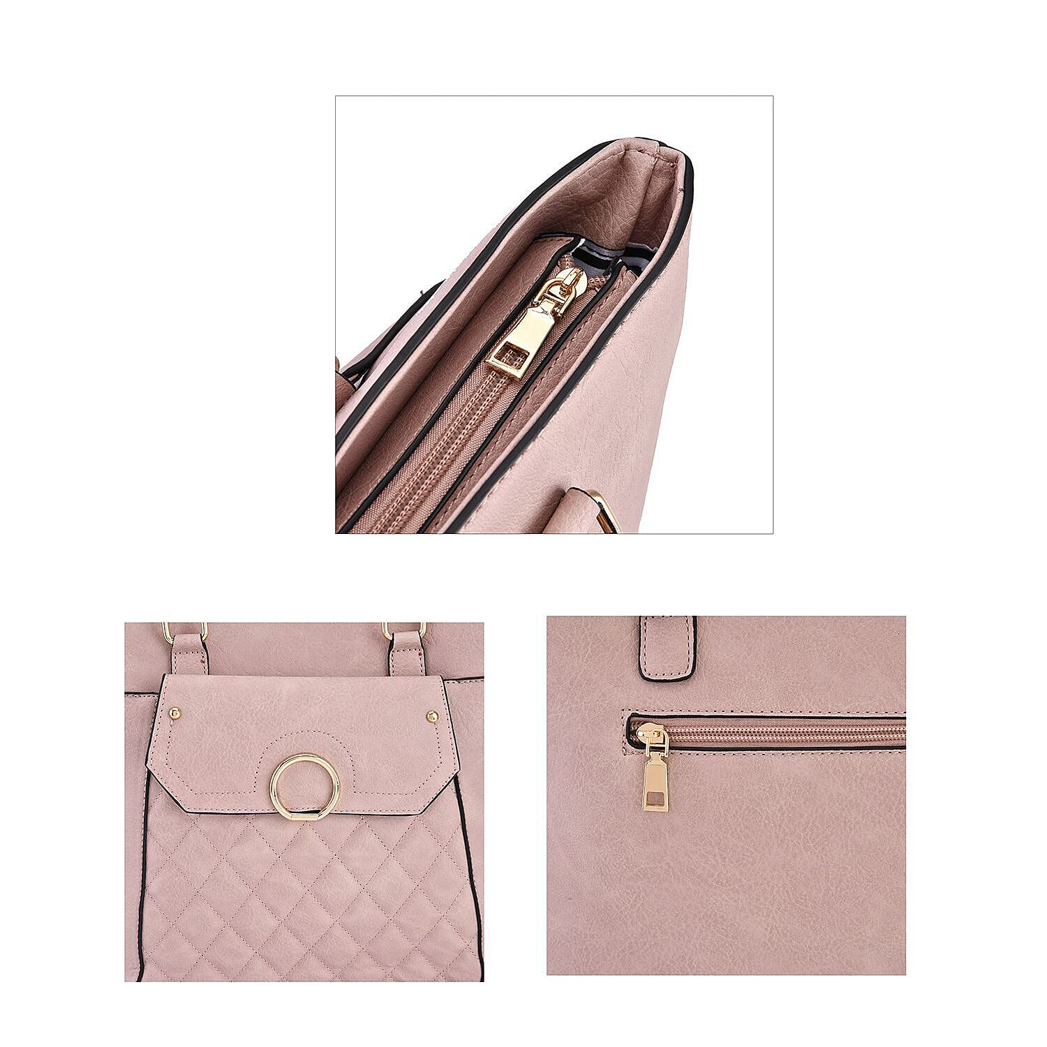 Elegant Tote Bag with Handle Drop - Pink