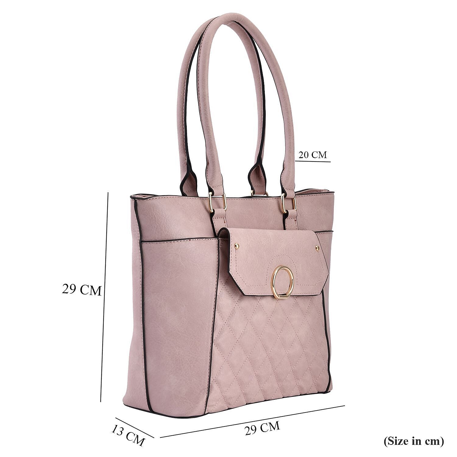 Elegant Tote Bag with Handle Drop - Pink