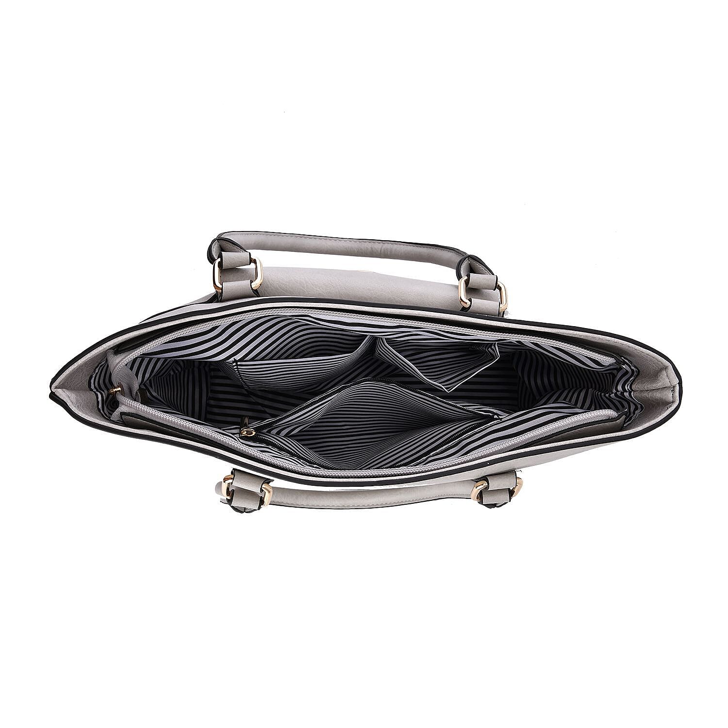 Elegant Tote Bag with Handle Drop - Light Grey