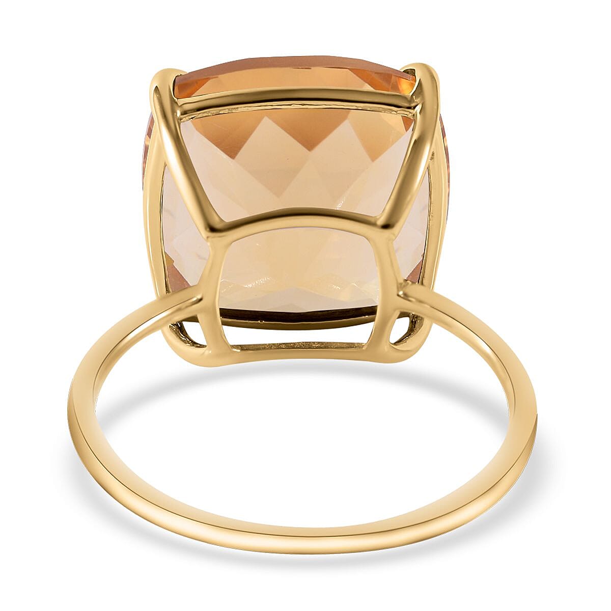 9K Yellow Gold AAA Citrine Solitaire Ring 10.00 Ct.