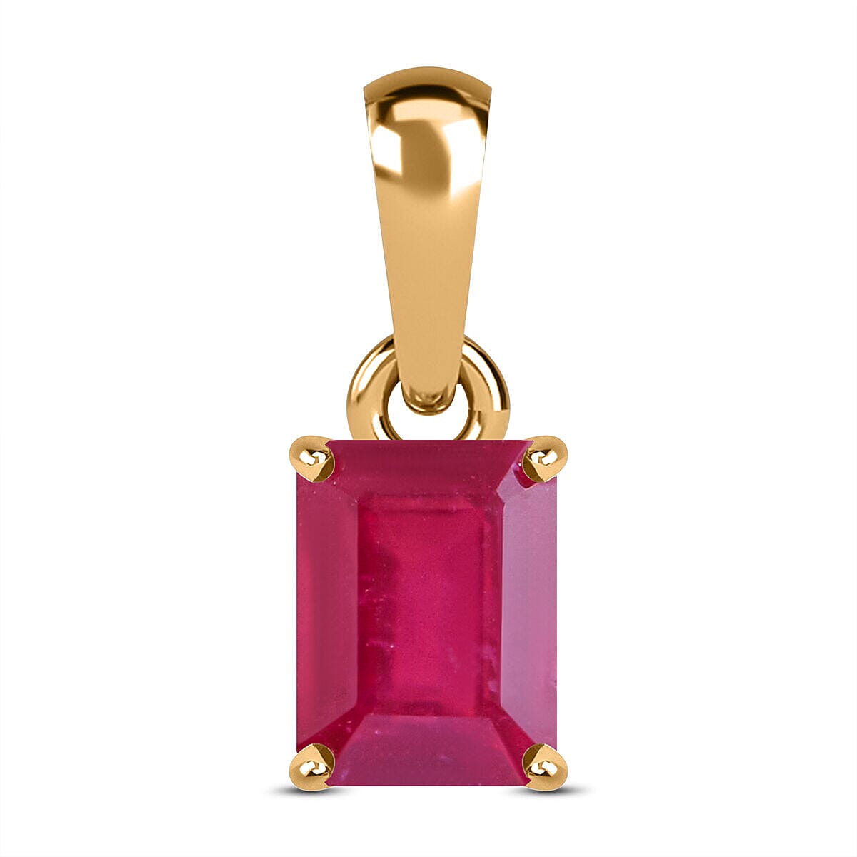 9K Yellow Gold African Ruby Pendant 1.50 Ct