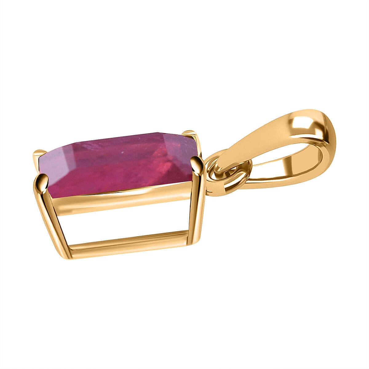 9K Yellow Gold African Ruby Pendant 1.50 Ct