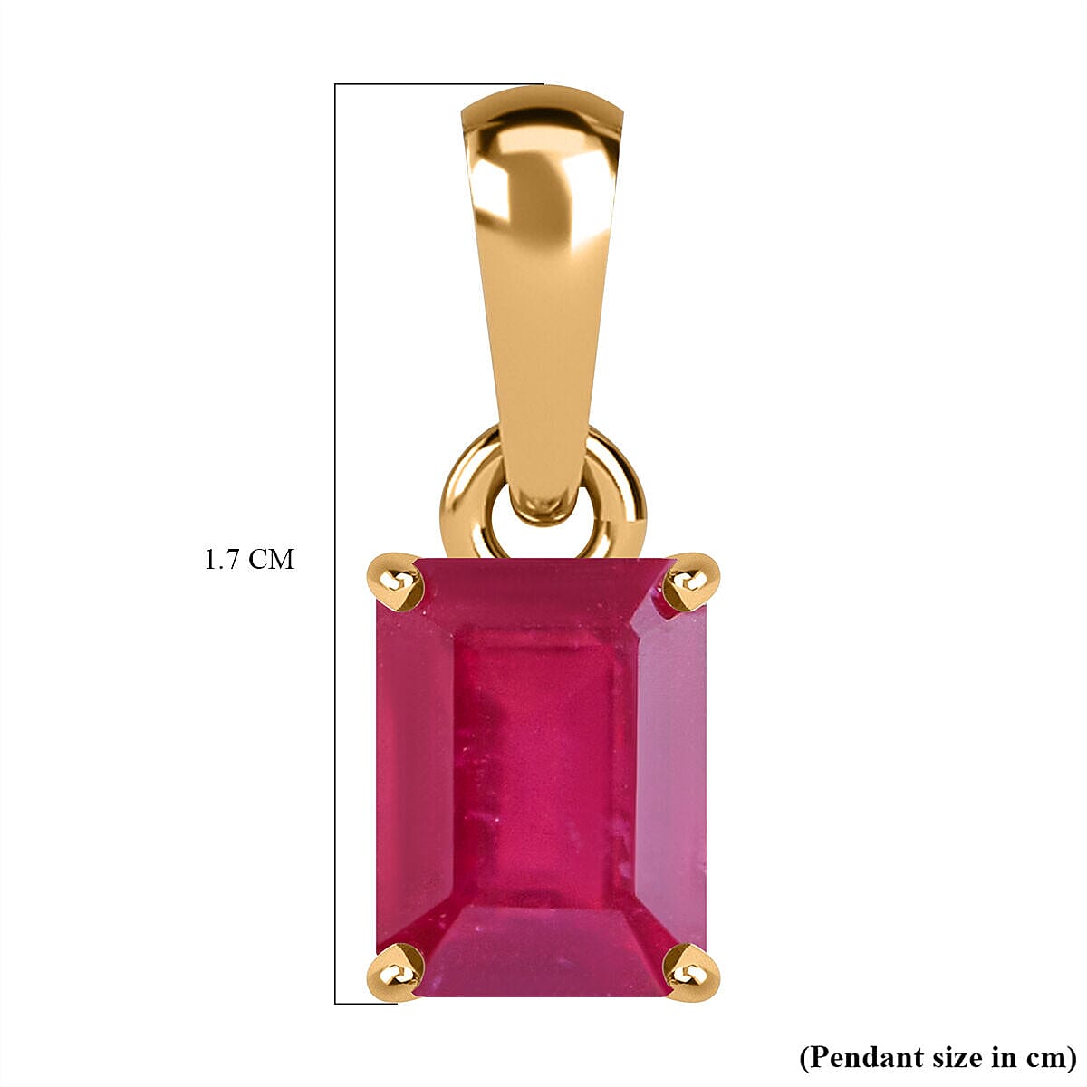 9K Yellow Gold African Ruby Pendant 1.50 Ct