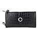 100% Genuine Leather Croco Embossed RFID Protected Wallet (Size 19x9 cm) - Black