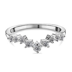 Moissanite Wishbone Ring in Sterling Silver