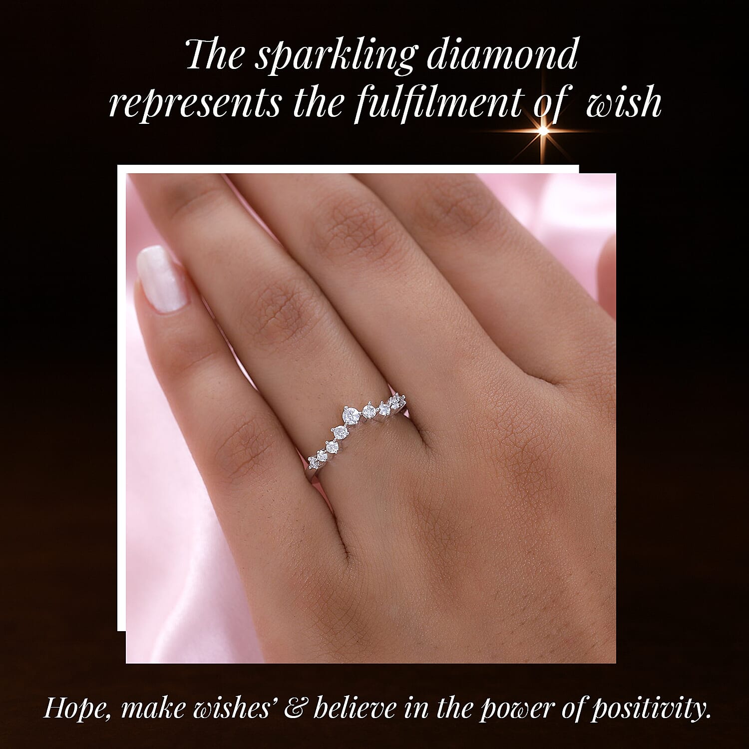 Moissanite Wishbone Ring in Sterling Silver