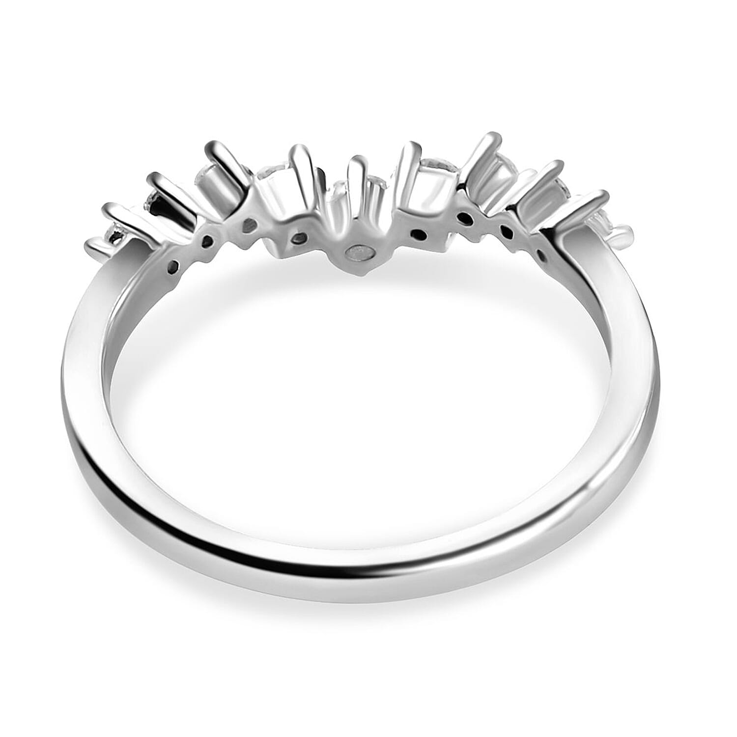 Moissanite Wishbone Ring in Sterling Silver
