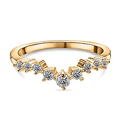 Moissanite Wishbone Ring in Sterling Silver